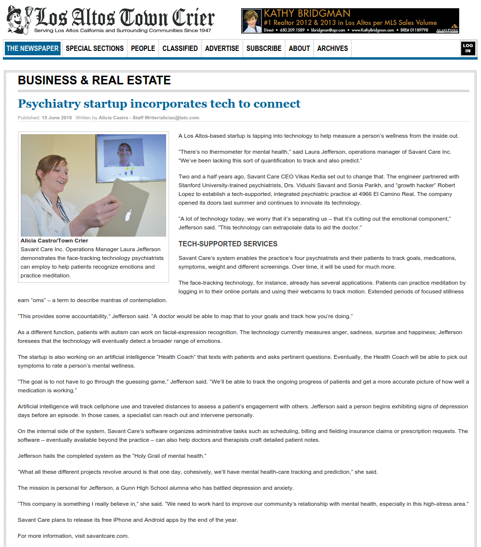 Psychiatry startup incorporates tech to connect