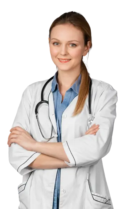 Nurse smiling while holding a clipboard