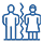 Icon of two figures facing away from each other symbolizing relationship problems