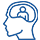Icon of a face split into two halves symbolizing schizophrenia